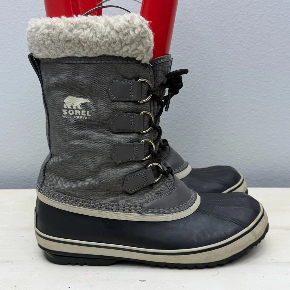 Sorel Grey Carnival Waterproof Winter Boots Size 7.5